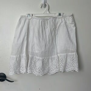 Eyelid small white tie up skirt, vacation, waist sinching, urban outfitters